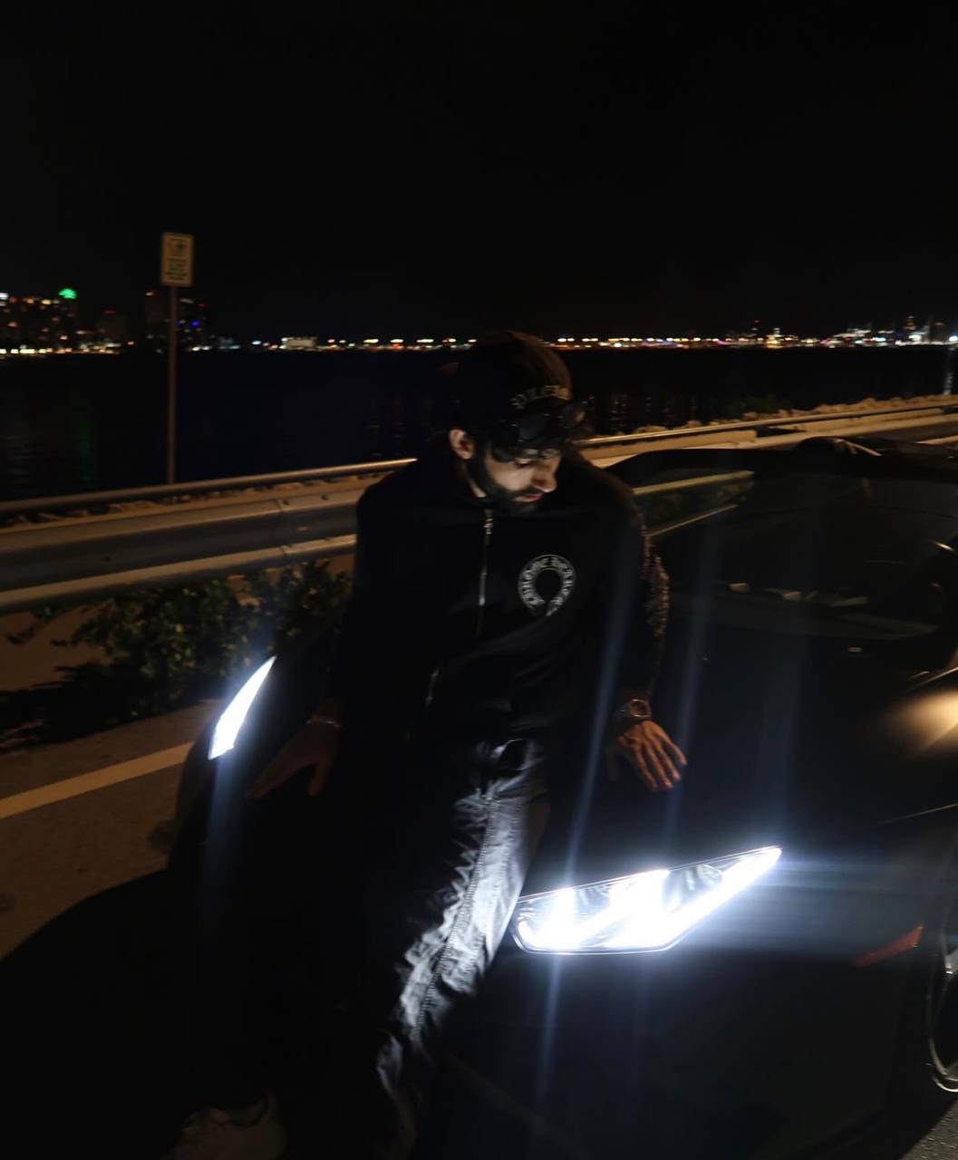 Akam Hamak with his Lamborghini